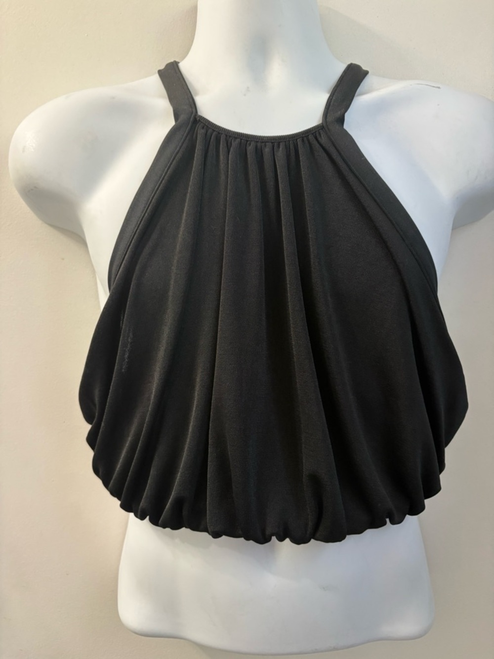Intimately Free People Medium Black Cropped Cami Tank Top Criss Cross Open Back